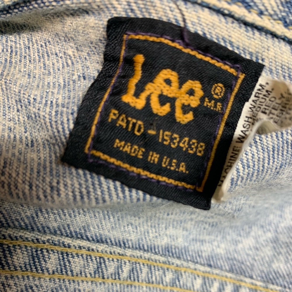 Vintage Lee Acid Wash Denim Jacket Size M USA - Picture 2 of 6